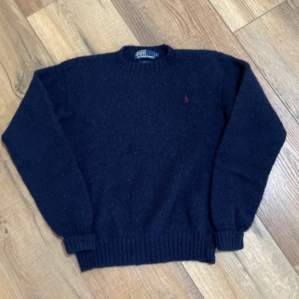 Vintage Polo Ralph Lauren Old Money Wool Crewneck Sweater Mens 40 Preppy